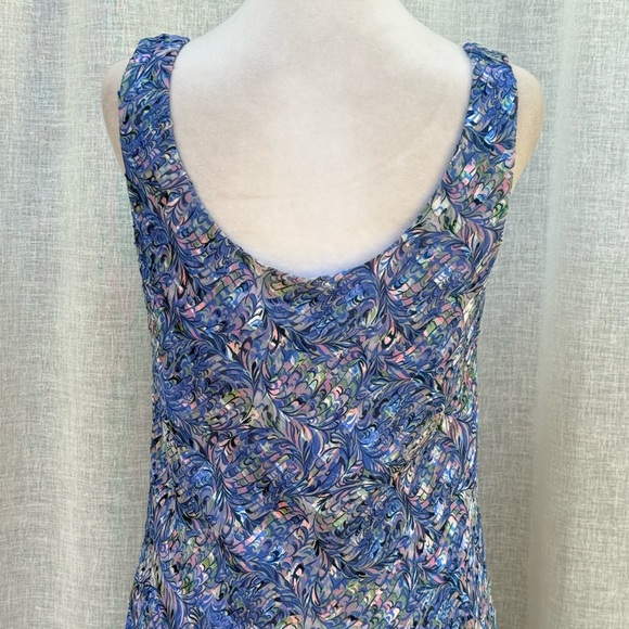 Vintage Long sleeve open light blue purple cover up cardigan blouse - Picture 4 of 16